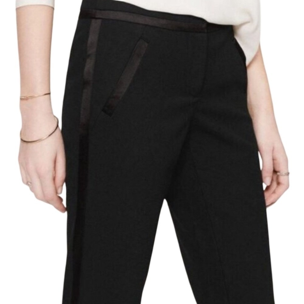 Loft Black Marisa Tuxedo Stripe Wide Leg Dress Pants‎ Trousers Plus Size 16 New
